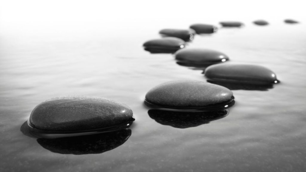 stepping stones on water