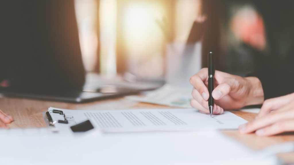 person signing document